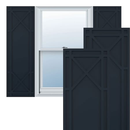 True Fit PVC Bungalow Fixed Mount Shutters, Starless Night Blue, 18W X 72H